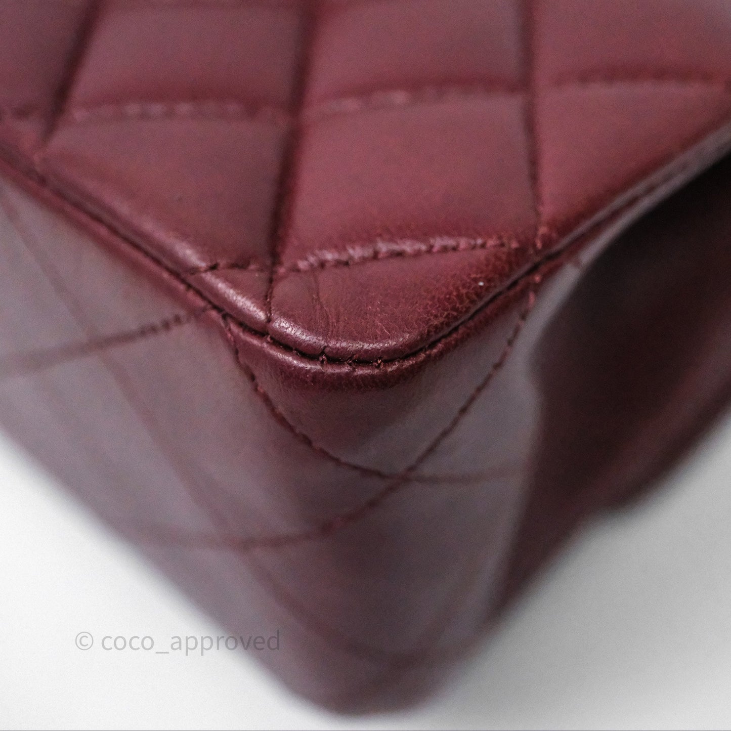 Chanel Classic M/L Medium Flap Quilted Burgundy Lambskin Gold Hardware