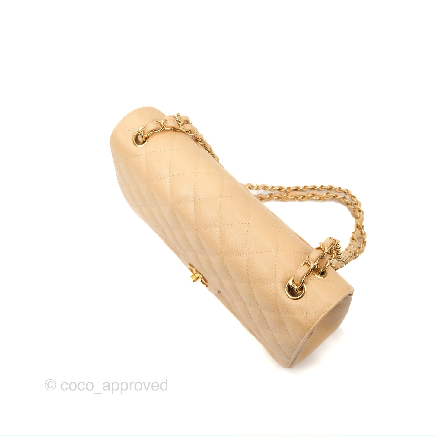 Chanel Jumbo Double Flap Beige Caviar Gold Hardware⁣⁣