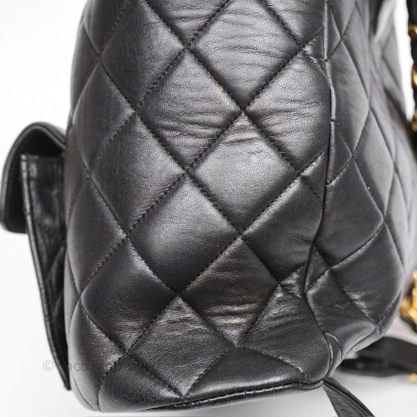 Chanel Vintage CC Duma Backpack Black Lambskin 24K Gold Hardware