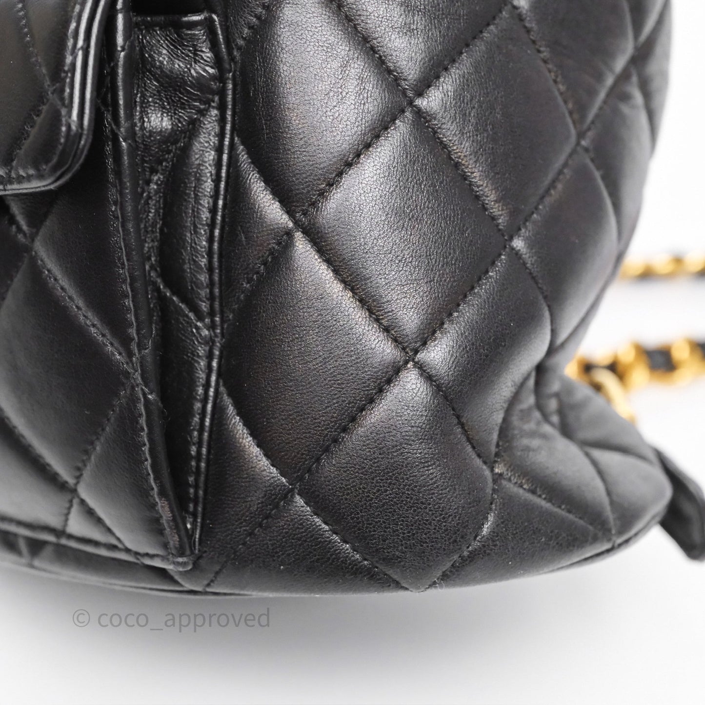 Chanel Vintage CC Duma Backpack Black Lambskin 24K Gold Hardware