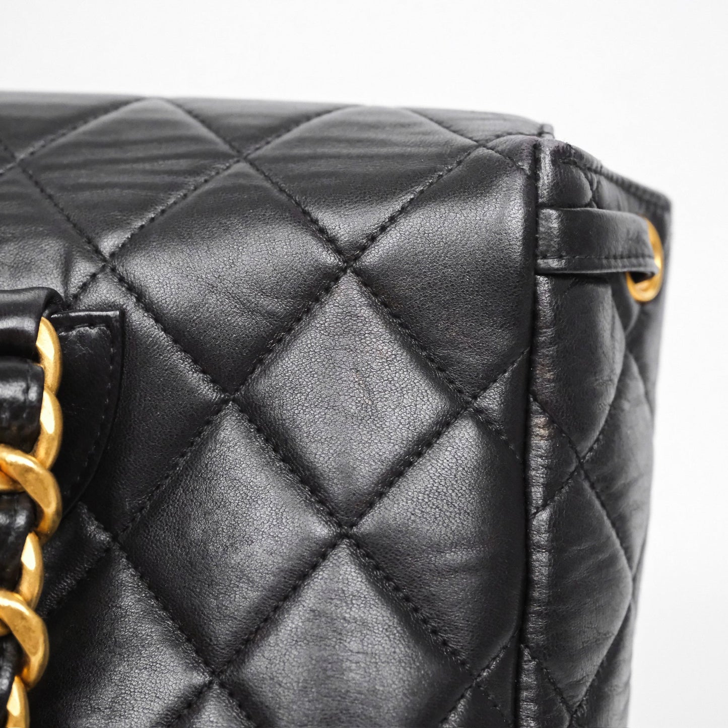 Chanel Vintage CC Duma Backpack Black Lambskin 24K Gold Hardware