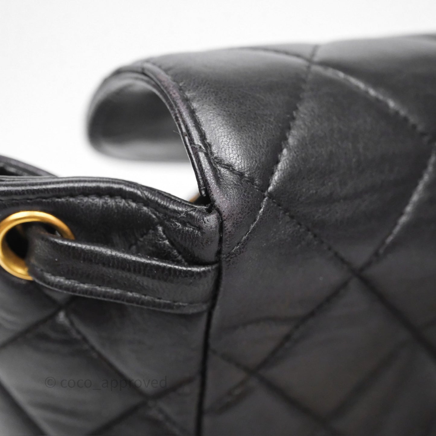 Chanel Vintage CC Duma Backpack Black Lambskin 24K Gold Hardware