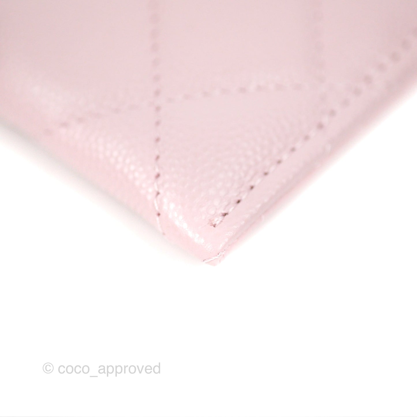 Chanel Classic Flat Card Holder Pink Caviar Gold Hardware