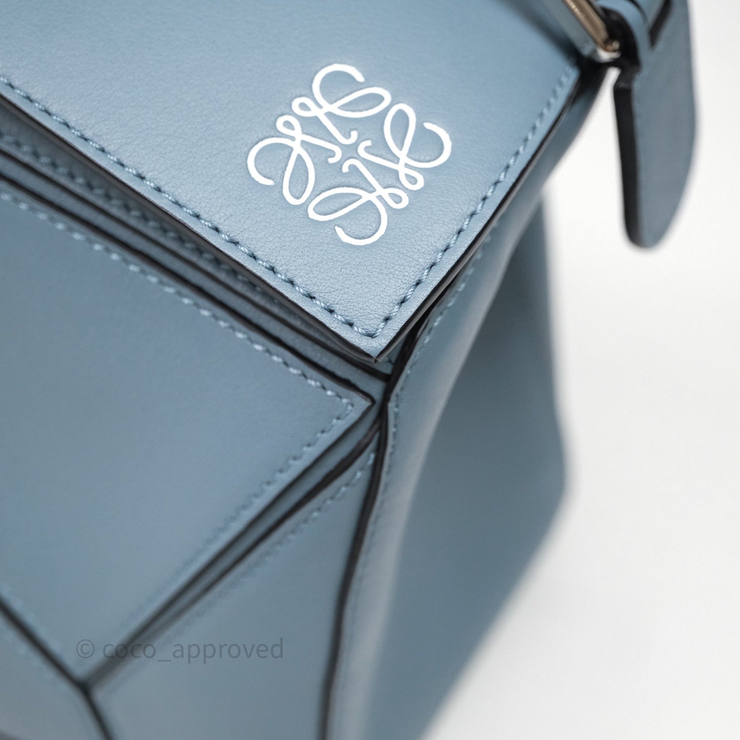 Loewe Medium Puzzle Bag Stone Calfskin Silver Hardware