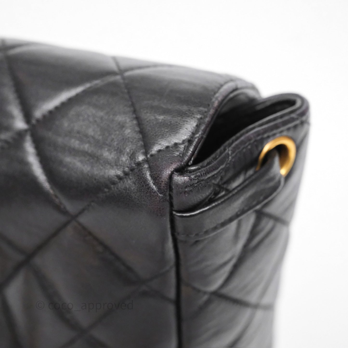 Chanel Vintage CC Duma Backpack Black Lambskin 24K Gold Hardware