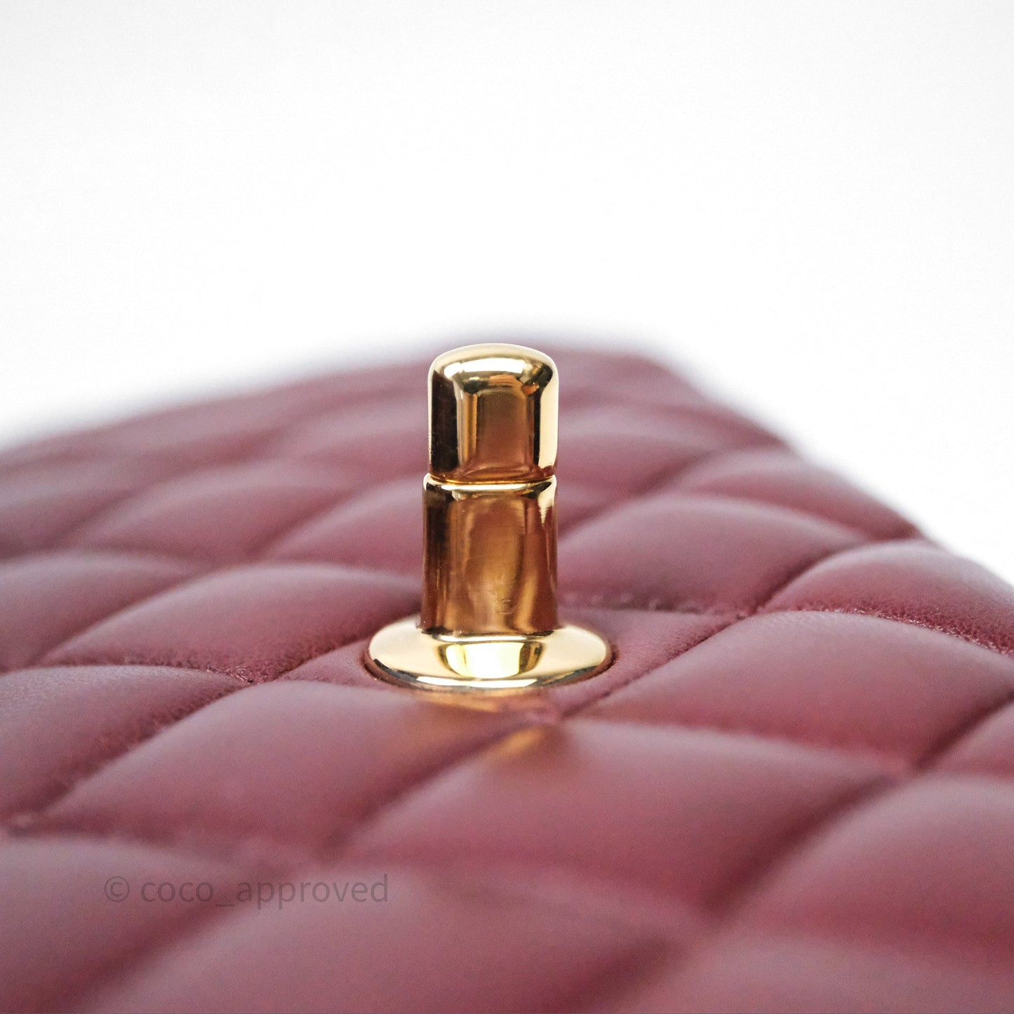 Chanel Classic M/L Medium Flap Quilted Burgundy Lambskin Gold Hardware