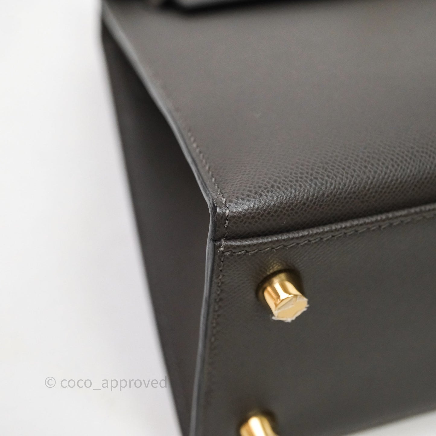 Hermes Kelly 25 Graphite Madame Gold Hardware