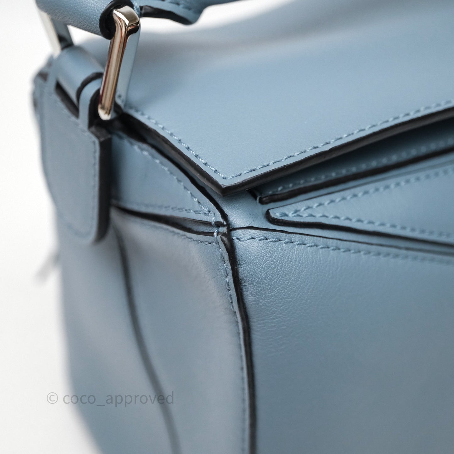 Loewe Medium Puzzle Bag Stone Calfskin Silver Hardware