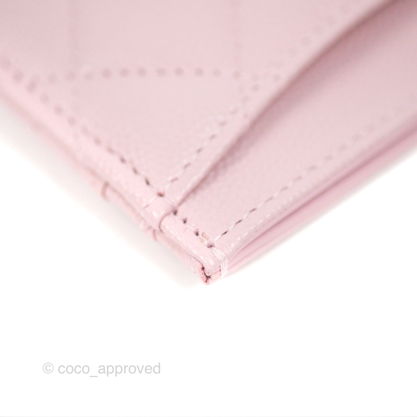 Chanel Classic Flat Card Holder Pink Caviar Gold Hardware