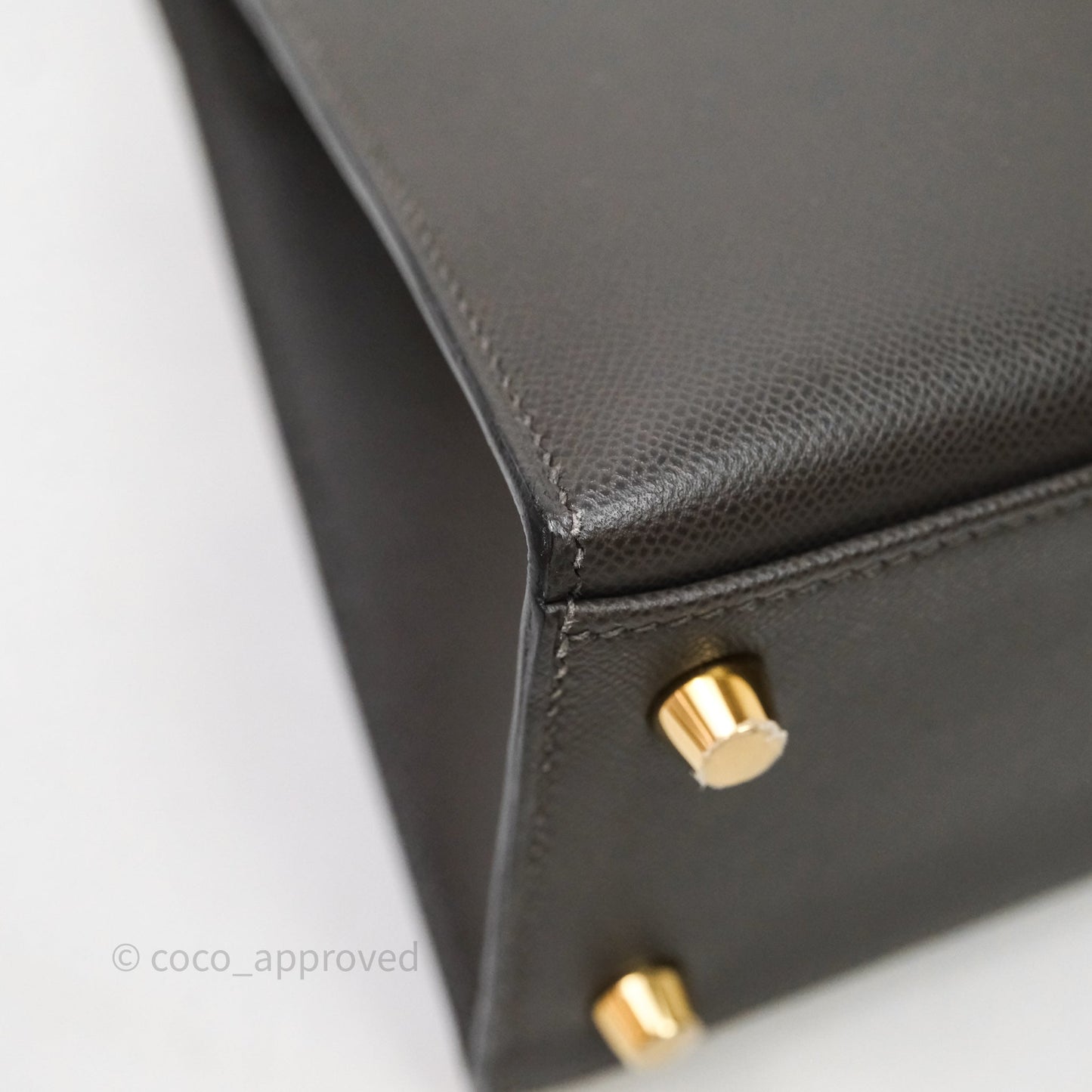 Hermes Kelly 25 Graphite Madame Gold Hardware
