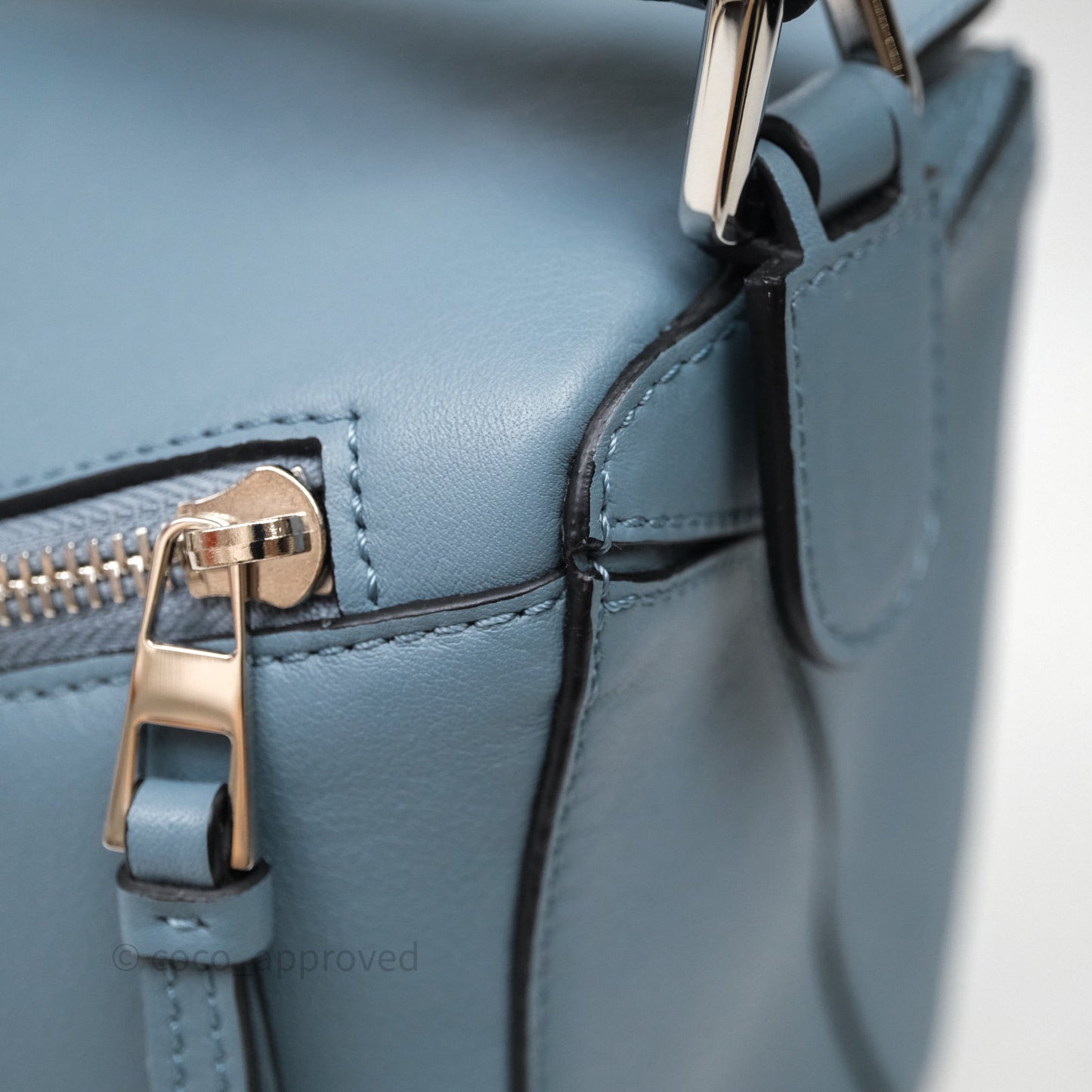 Loewe Medium Puzzle Bag Stone Calfskin Silver Hardware