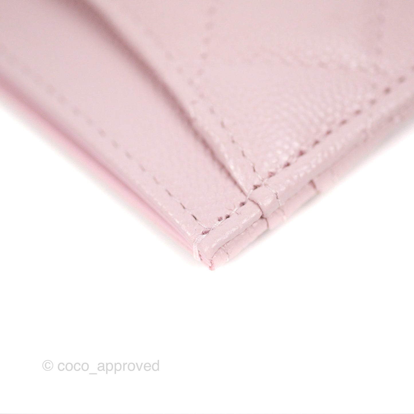 Chanel Classic Flat Card Holder Pink Caviar Gold Hardware