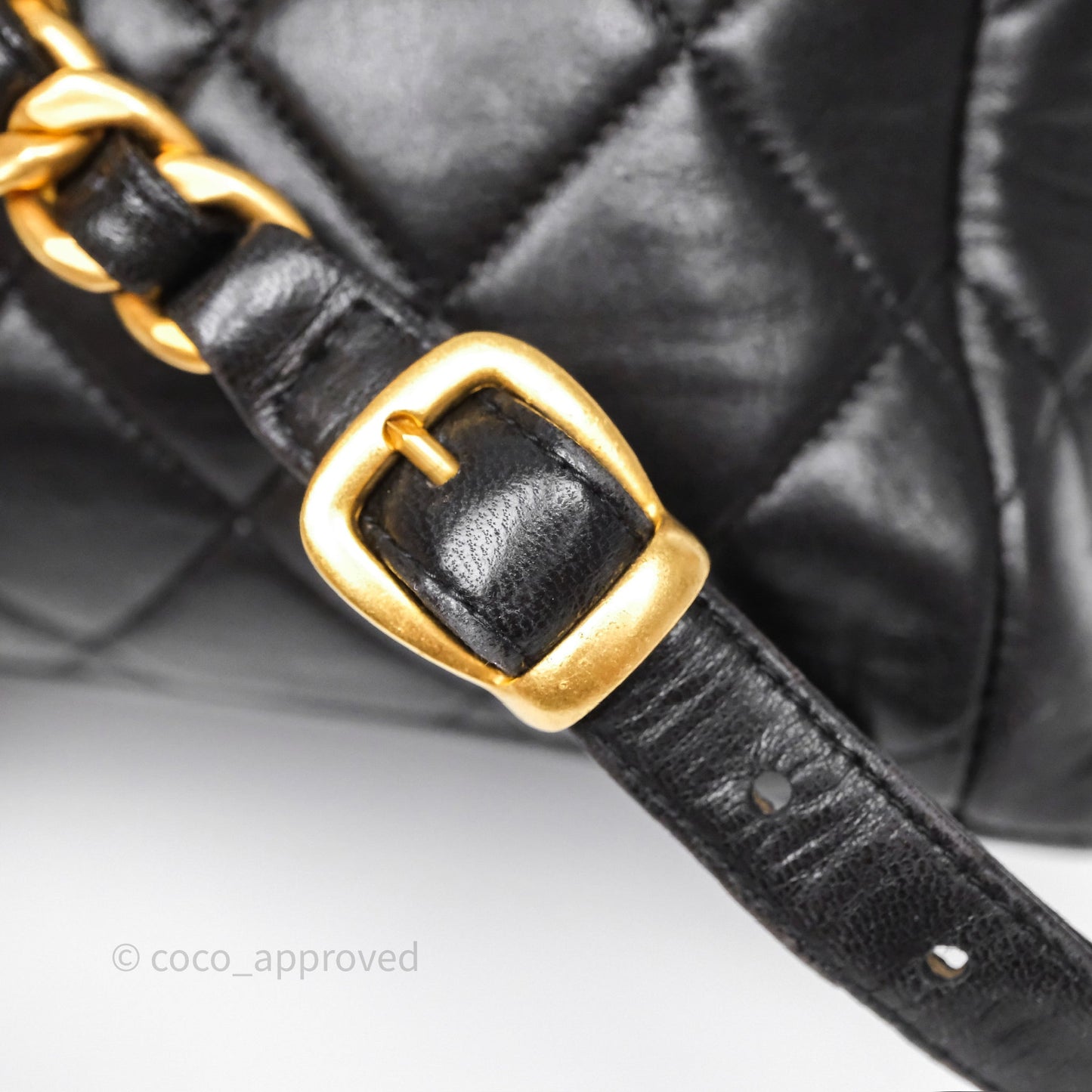 Chanel Vintage CC Duma Backpack Black Lambskin 24K Gold Hardware