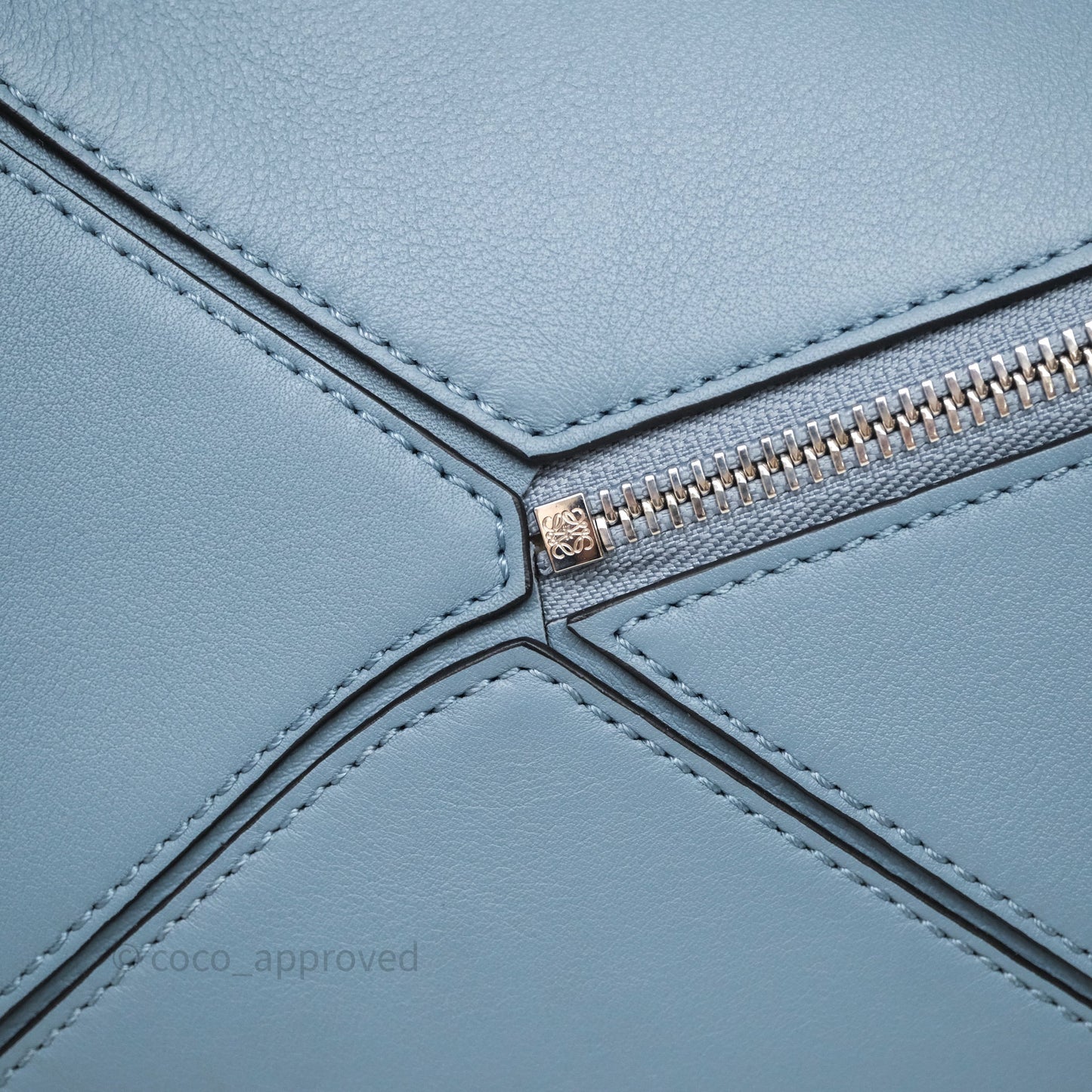 Loewe Medium Puzzle Bag Stone Calfskin Silver Hardware