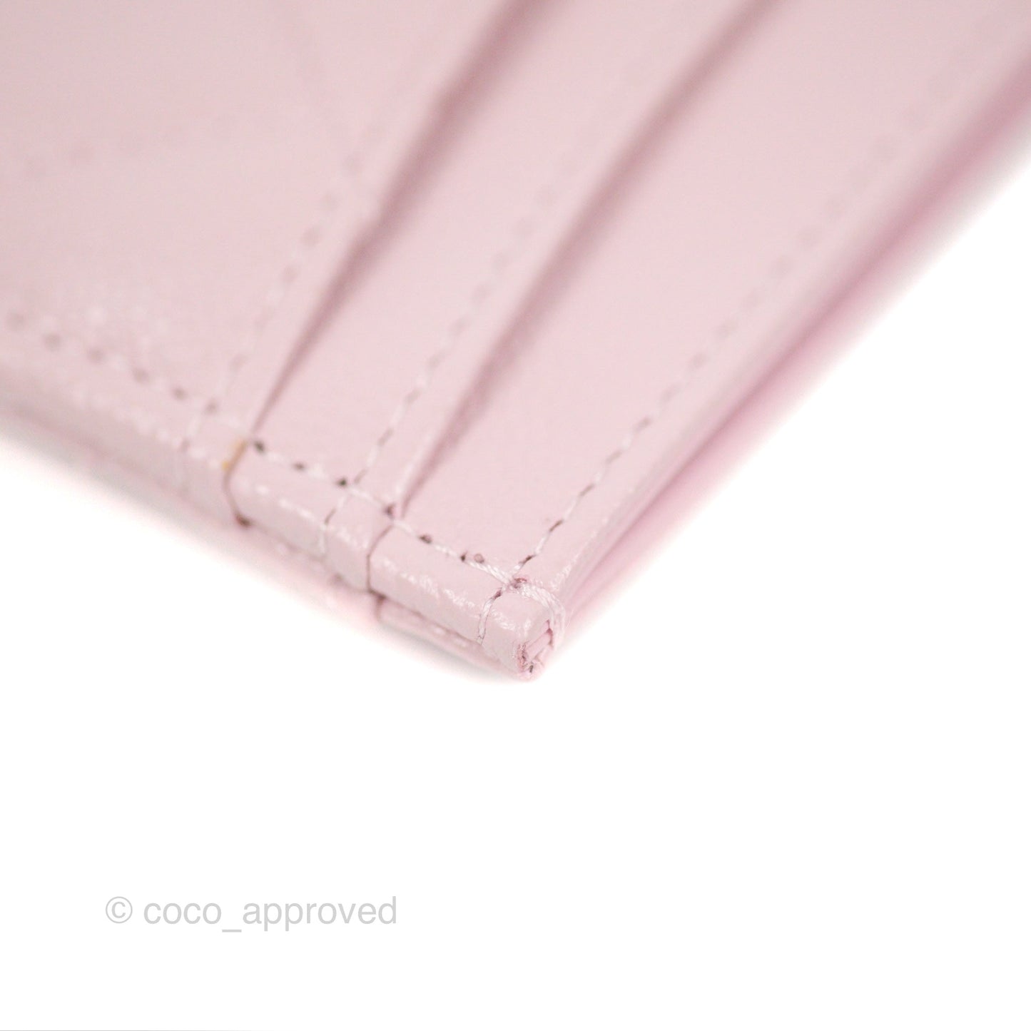 Chanel Classic Flat Card Holder Pink Caviar Gold Hardware
