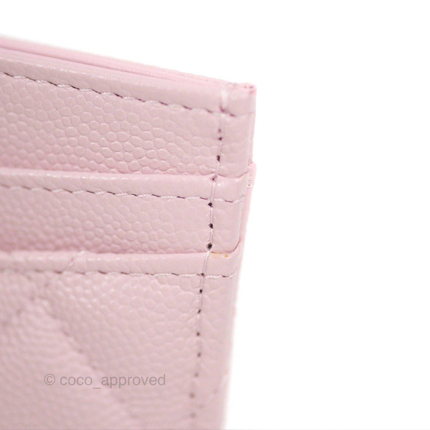 Chanel Classic Flat Card Holder Pink Caviar Gold Hardware