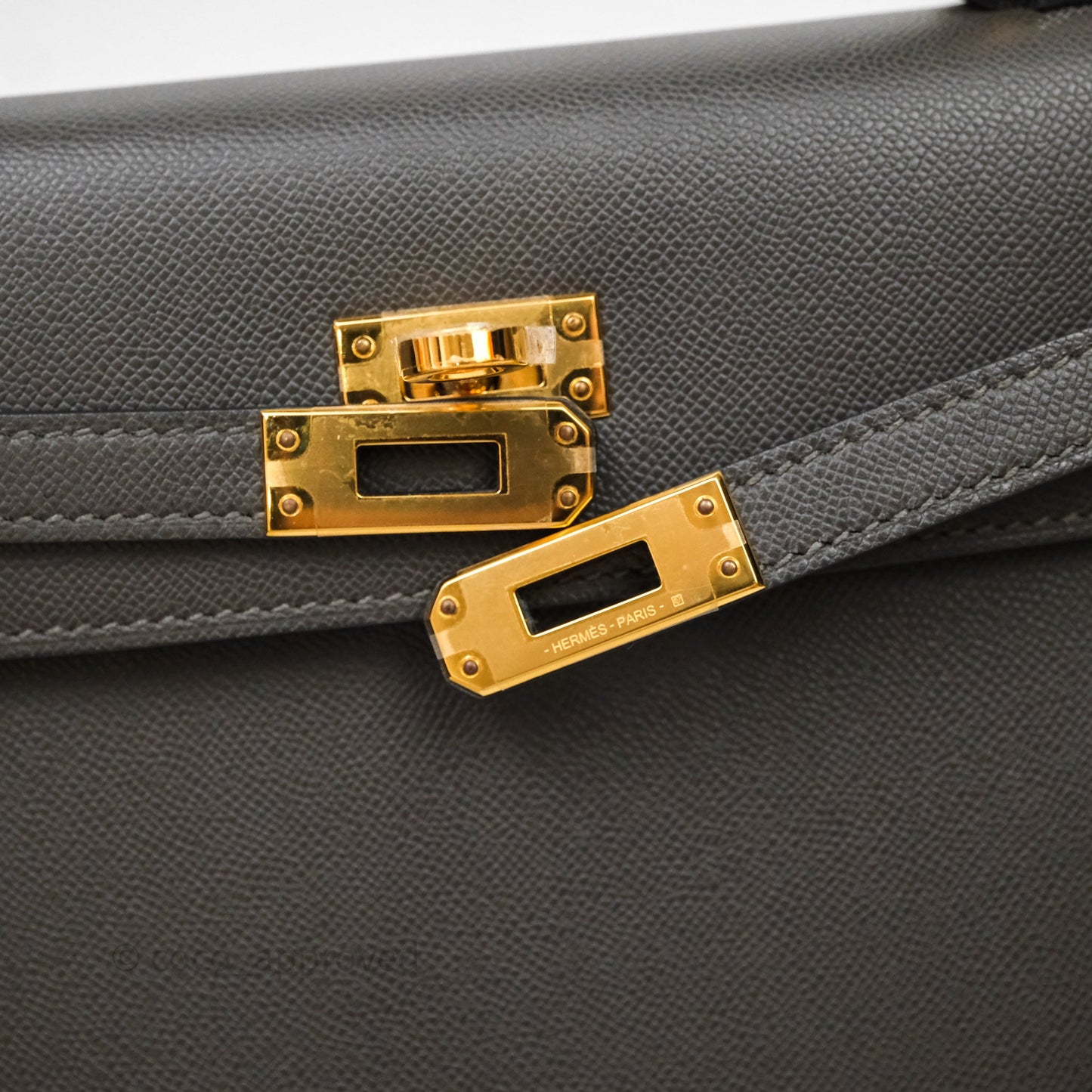 Hermes Kelly 25 Graphite Madame Gold Hardware