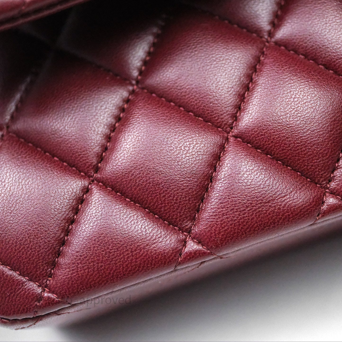 Chanel Classic M/L Medium Flap Quilted Burgundy Lambskin Gold Hardware