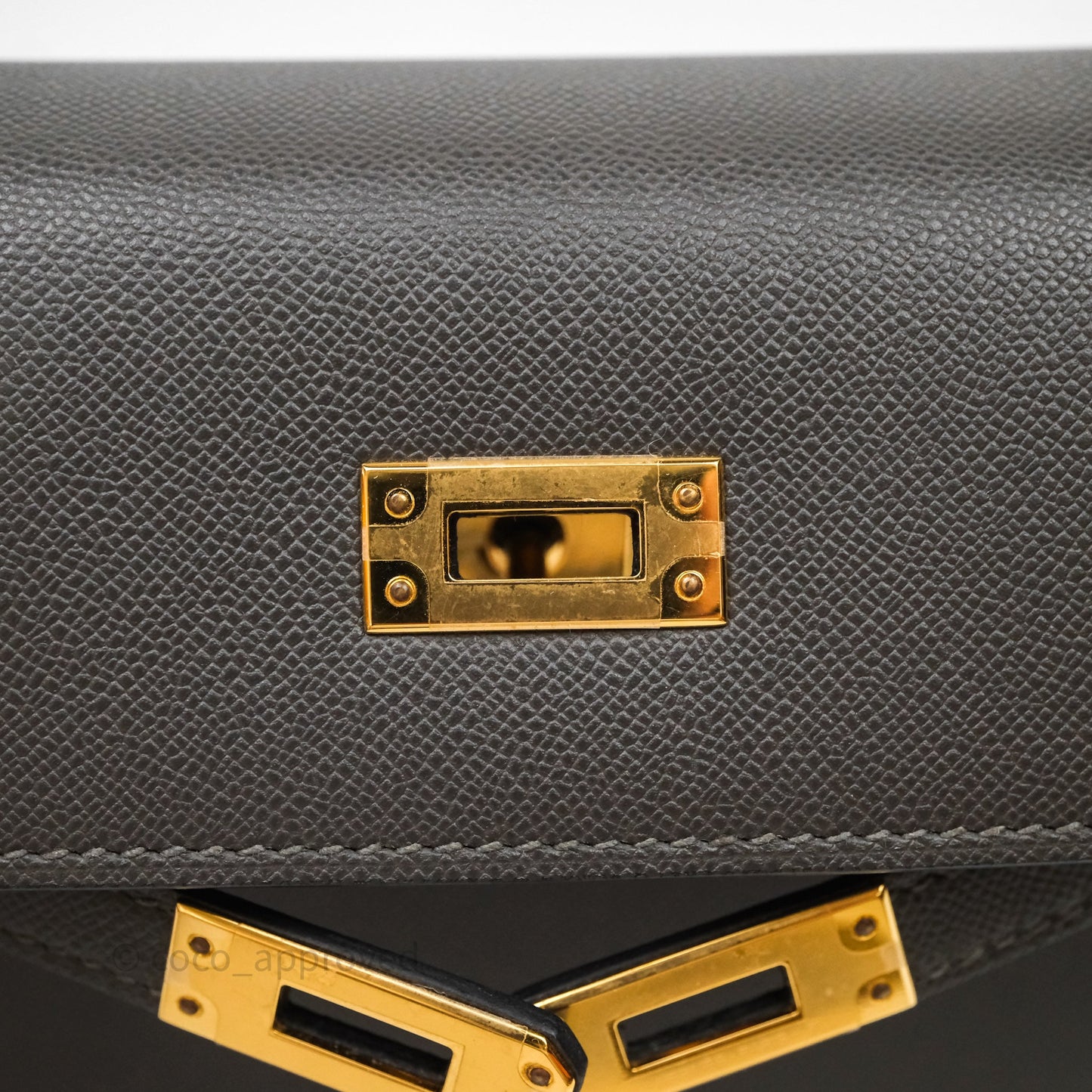 Hermes Kelly 25 Graphite Madame Gold Hardware