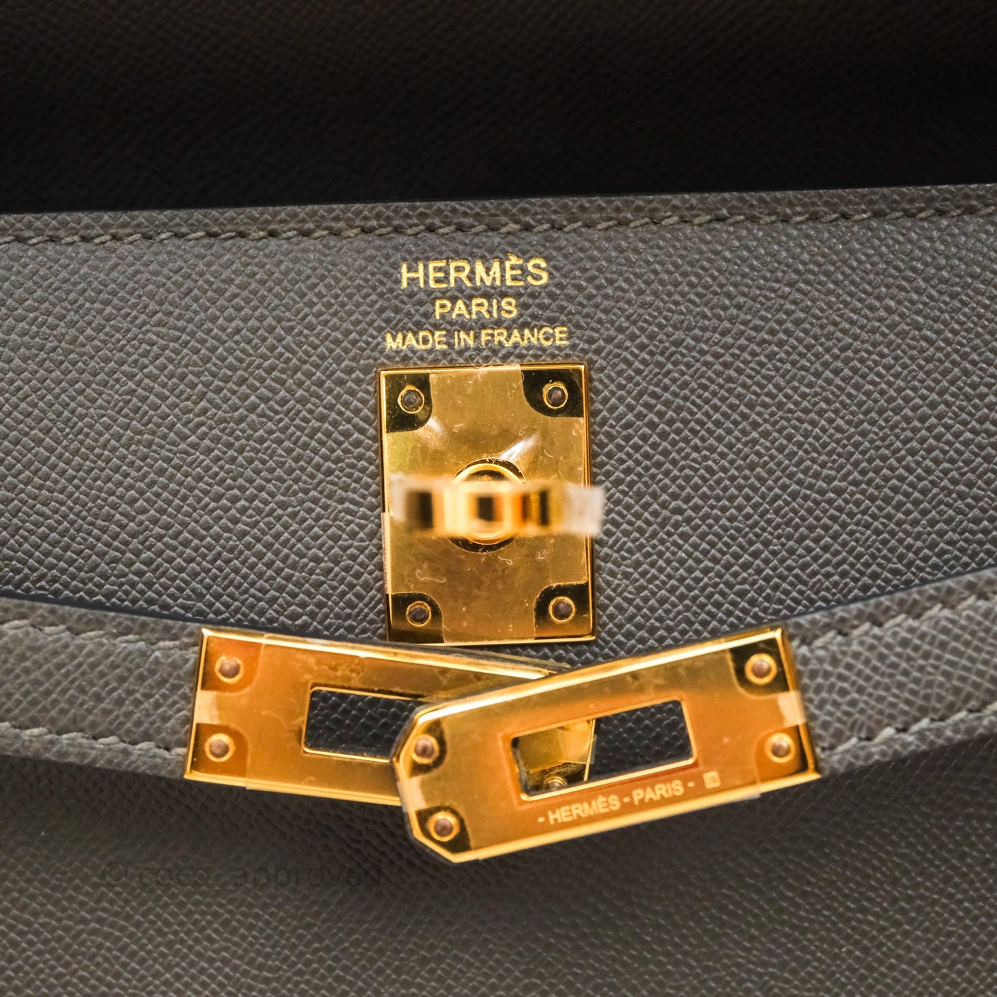 Hermes Kelly 25 Graphite Madame Gold Hardware