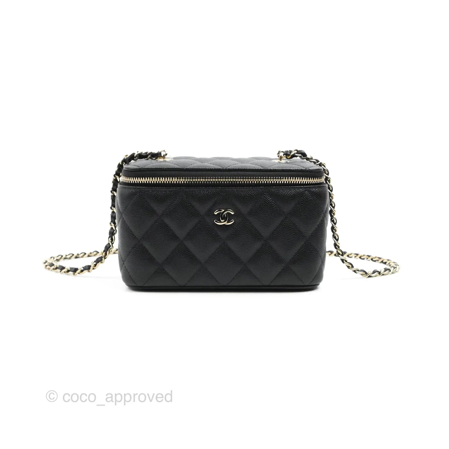 Chanel Classic Vanity with Chain Black Caviar Gold Hardware