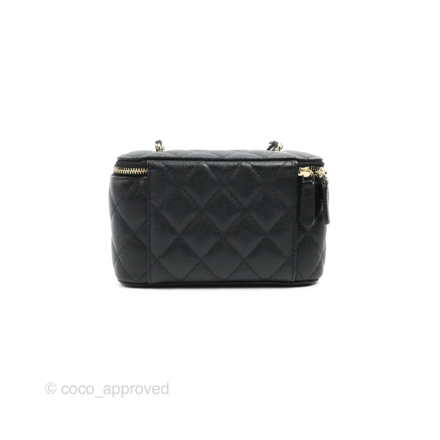 Chanel Classic Vanity with Chain Black Caviar Gold Hardware