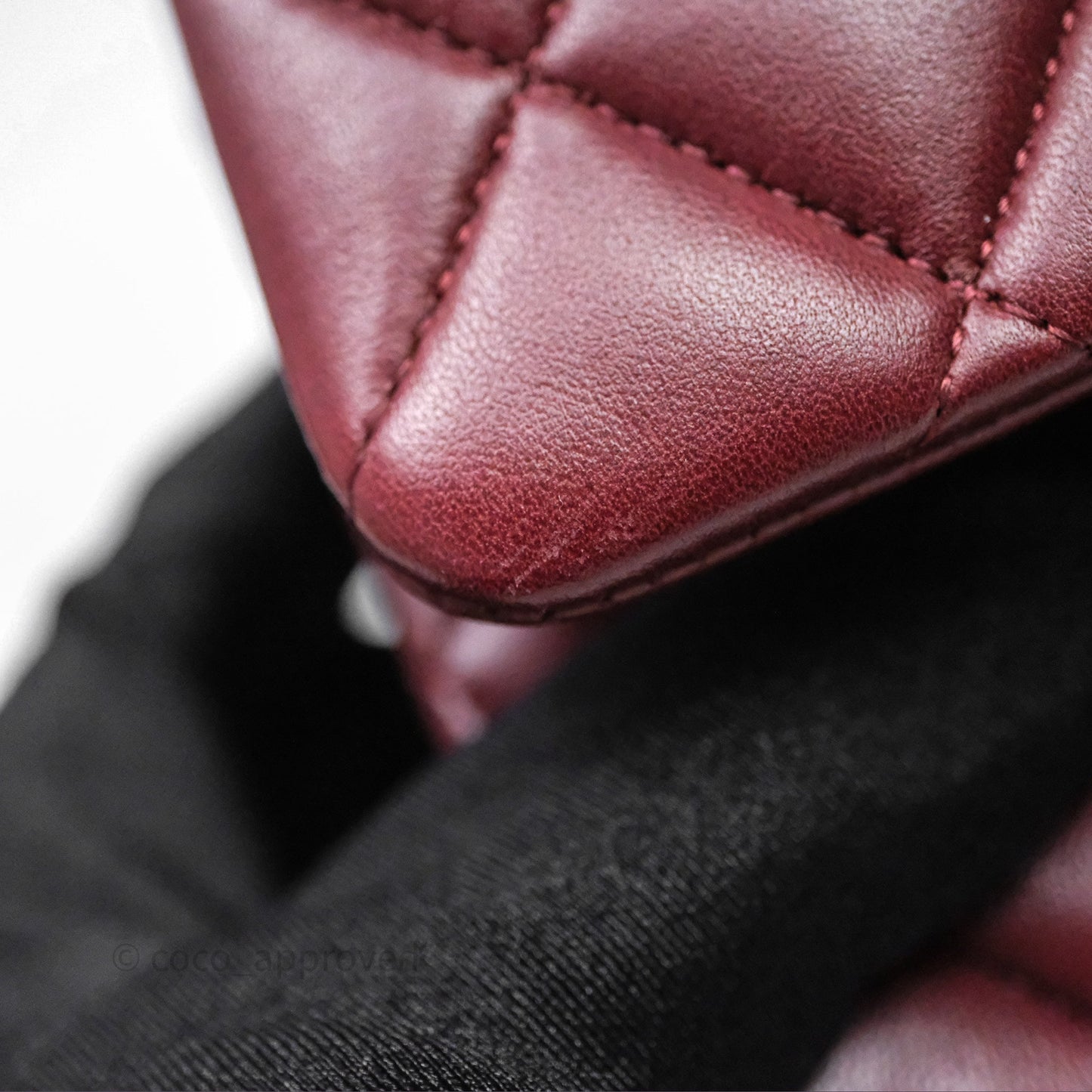 Chanel Classic M/L Medium Flap Quilted Burgundy Lambskin Gold Hardware
