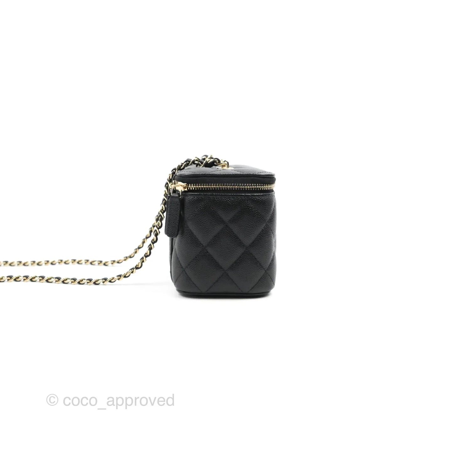 Chanel Classic Vanity with Chain Black Caviar Gold Hardware