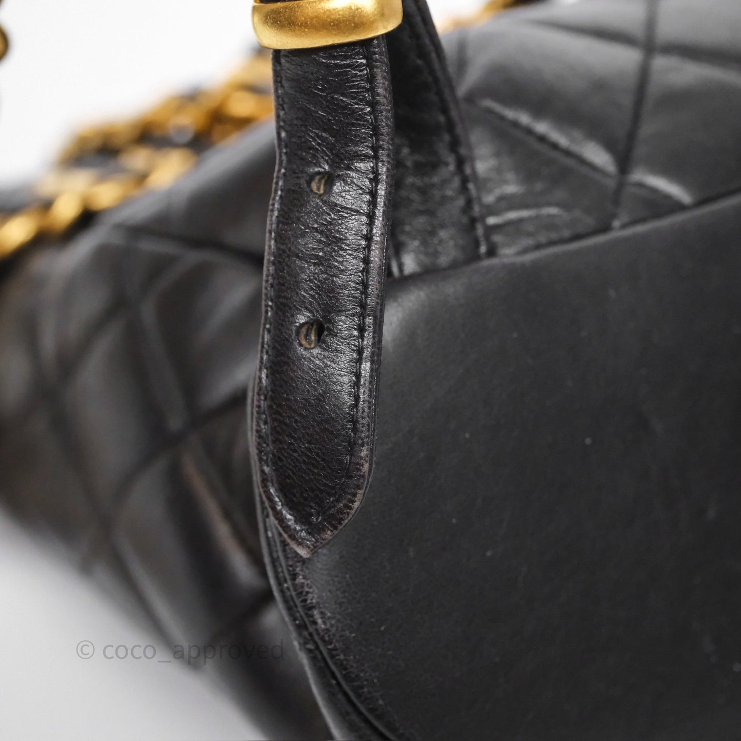 Chanel Vintage CC Duma Backpack Black Lambskin 24K Gold Hardware