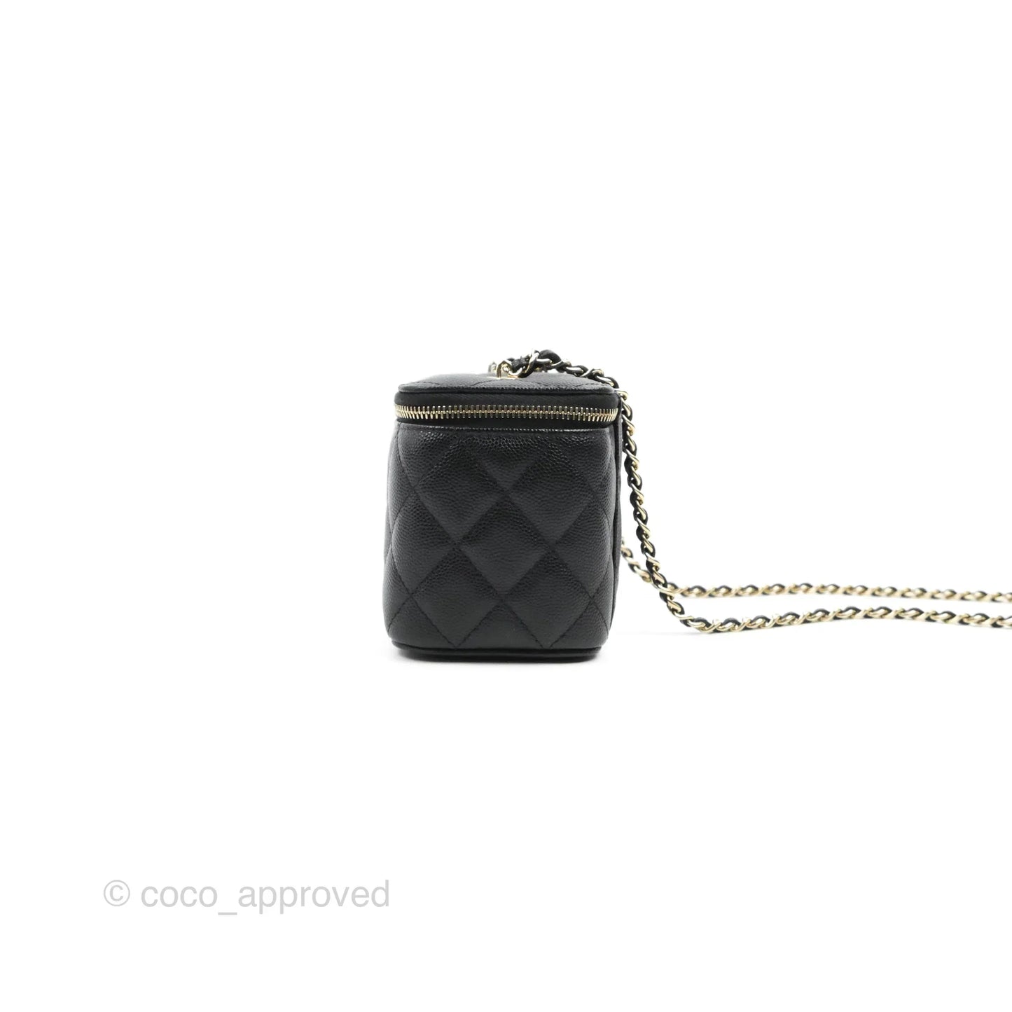Chanel Classic Vanity with Chain Black Caviar Gold Hardware