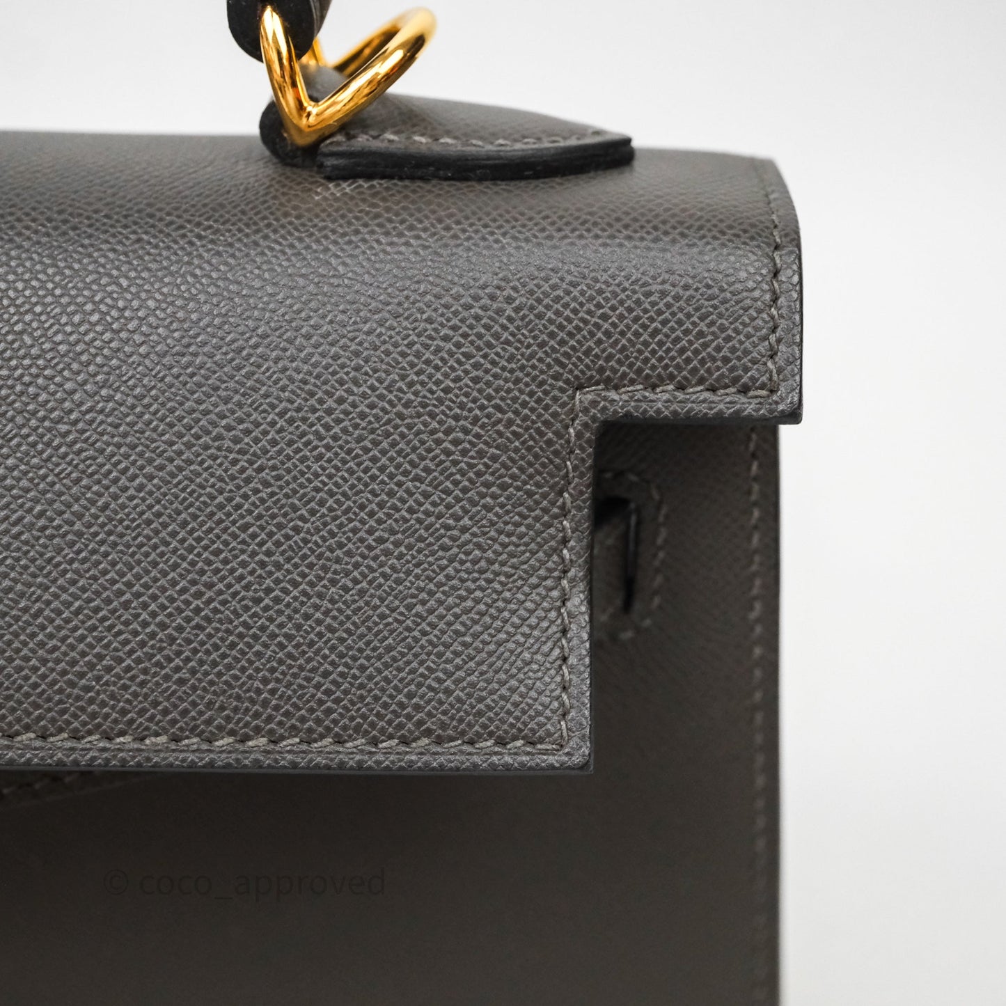 Hermes Kelly 25 Graphite Madame Gold Hardware