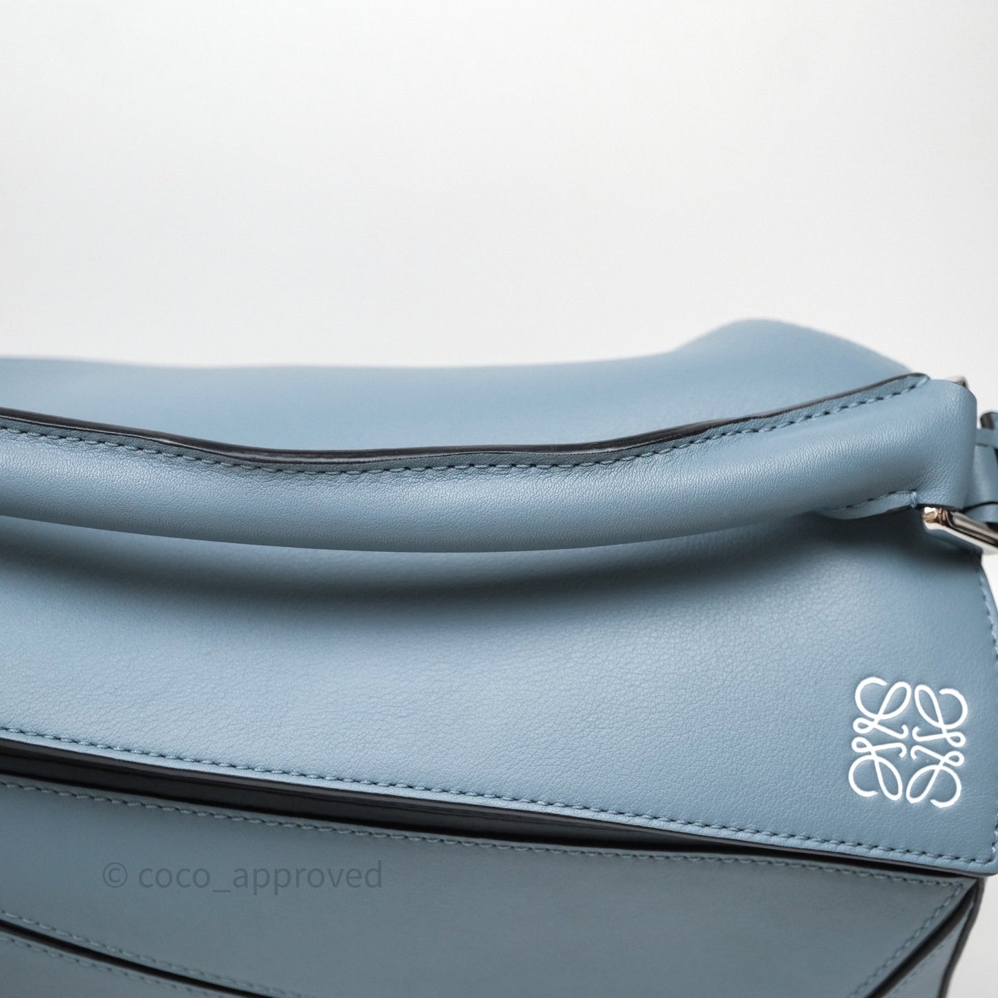 Loewe Medium Puzzle Bag Stone Calfskin Silver Hardware