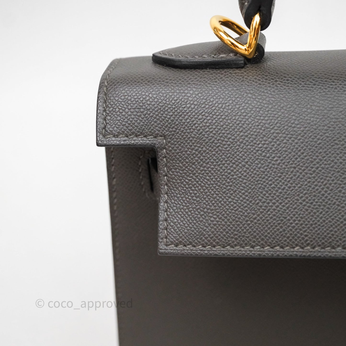 Hermes Kelly 25 Graphite Madame Gold Hardware
