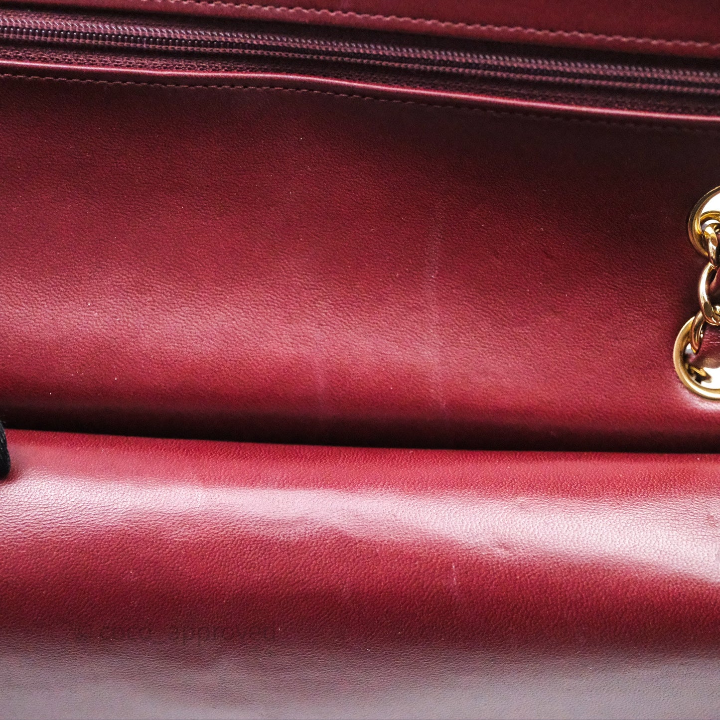 Chanel Classic M/L Medium Flap Quilted Burgundy Lambskin Gold Hardware