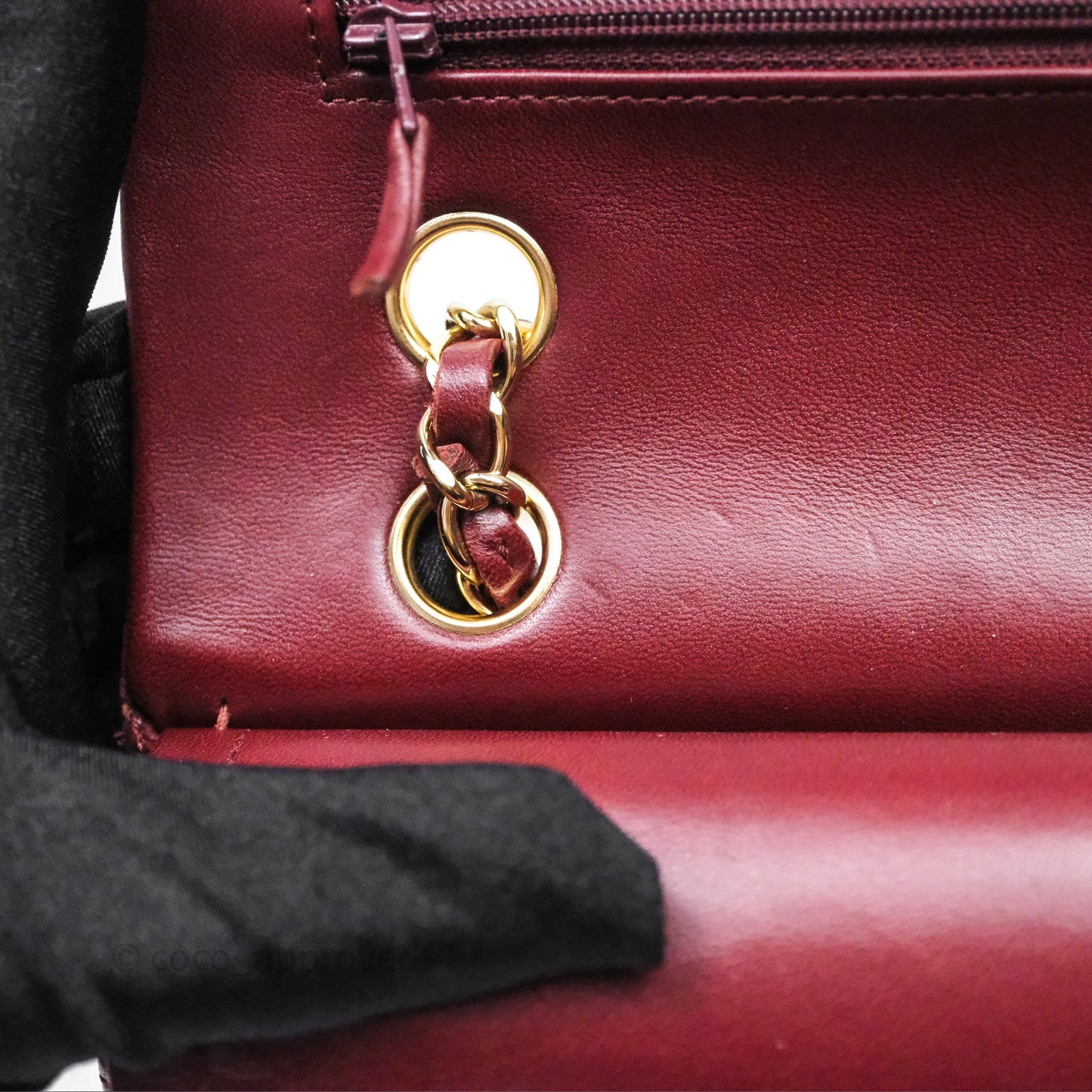 Chanel Classic M/L Medium Flap Quilted Burgundy Lambskin Gold Hardware
