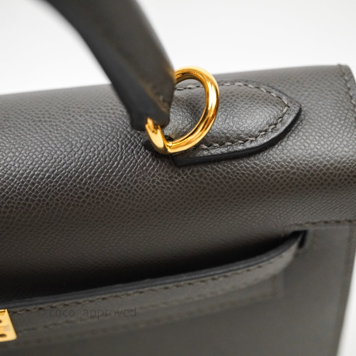 Hermes Kelly 25 Graphite Madame Gold Hardware
