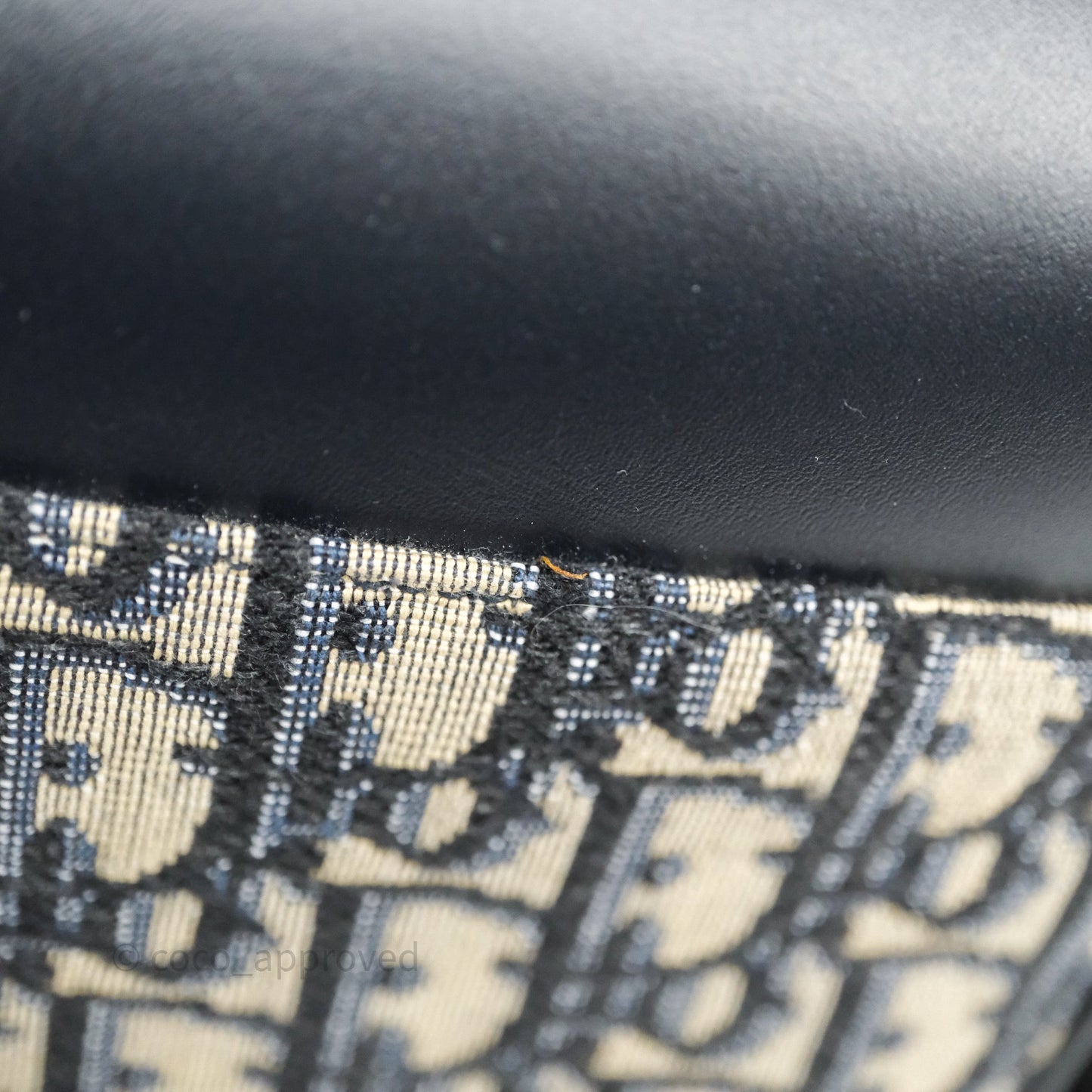 Christian Dior Messenger Bag in Blue Smooth Calfskin and Beige/ Black Dior Oblique Jacquard