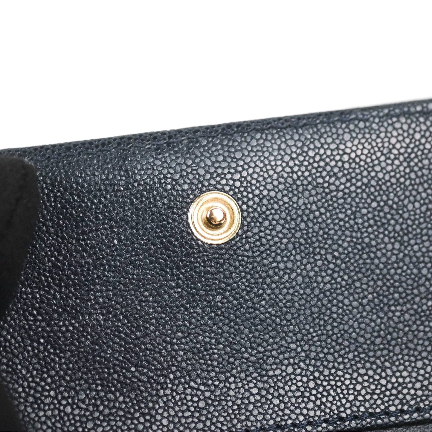 Chanel Boy Short Flap Wallet Navy Caviar Gold Hardware