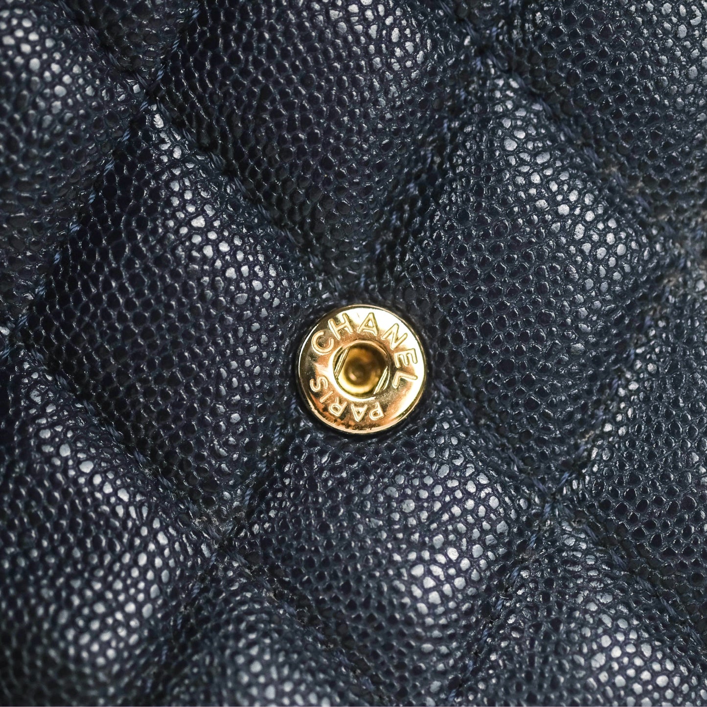 Chanel Boy Short Flap Wallet Navy Caviar Gold Hardware