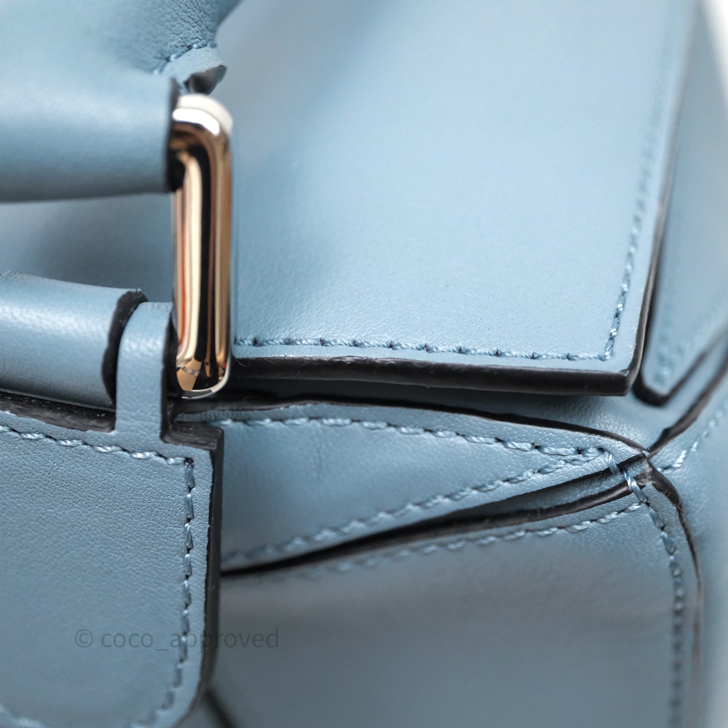 Loewe Medium Puzzle Bag Stone Calfskin Silver Hardware