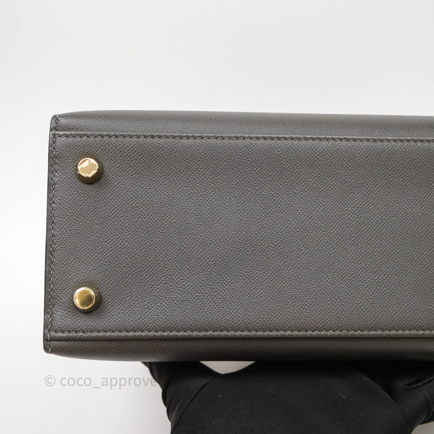 Hermes Kelly 25 Graphite Madame Gold Hardware