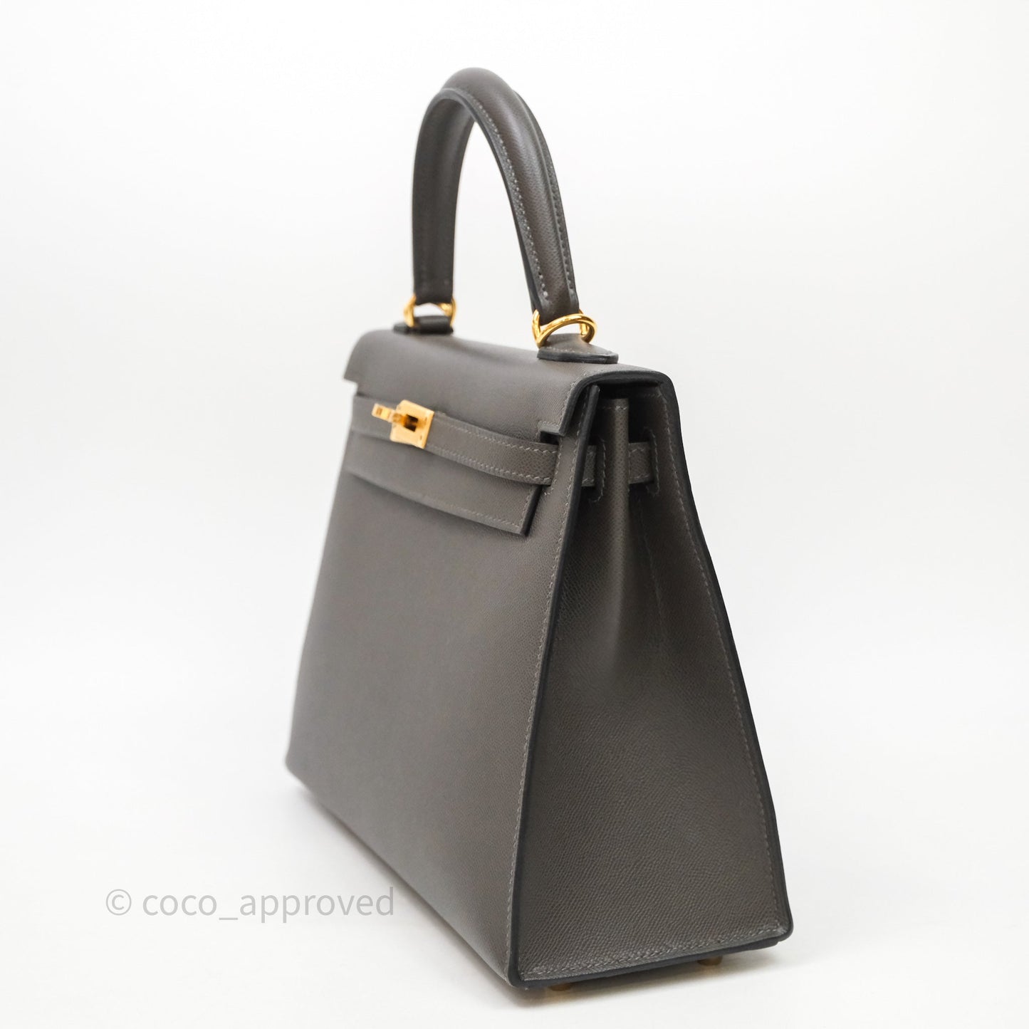 Hermes Kelly 25 Graphite Madame Gold Hardware