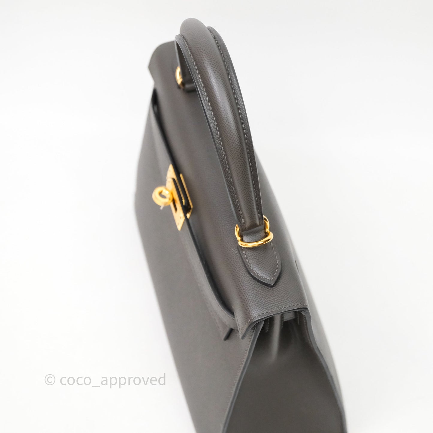 Hermes Kelly 25 Graphite Madame Gold Hardware