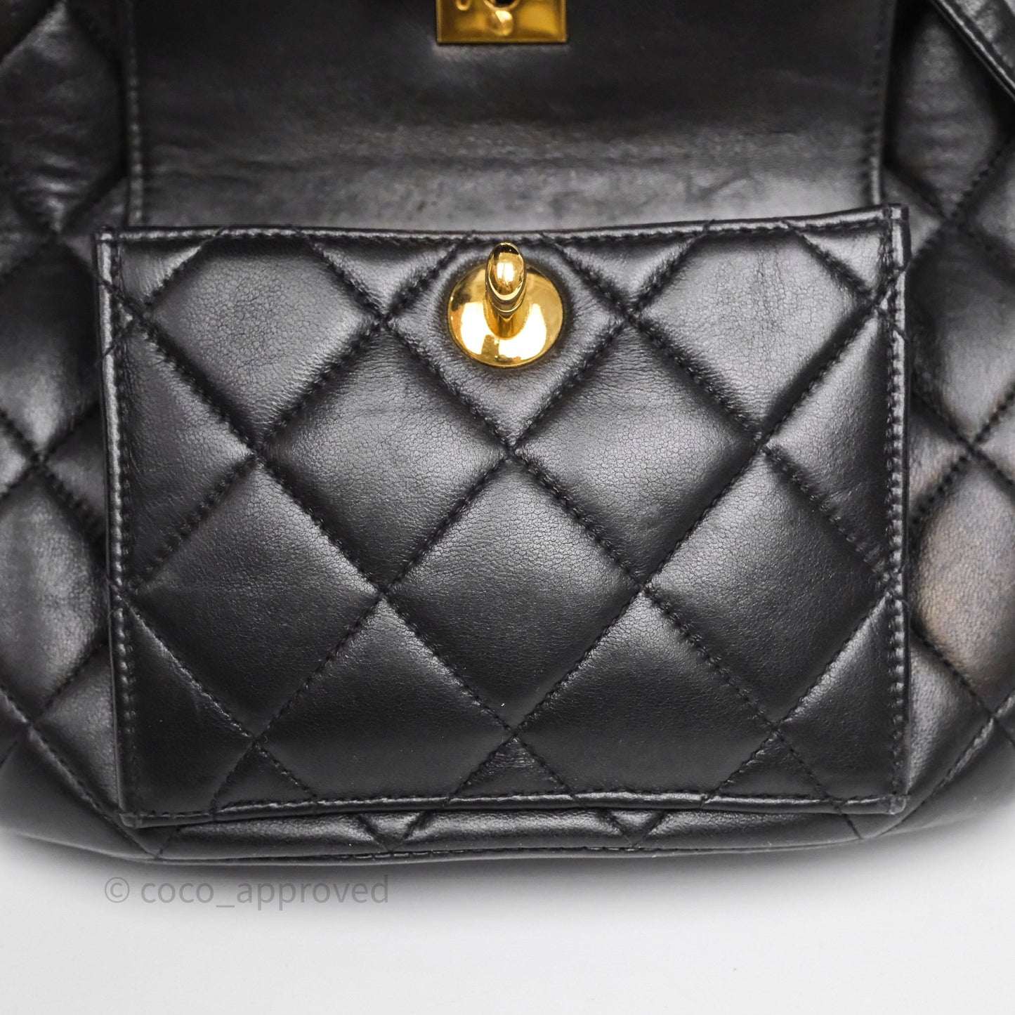 Chanel Vintage CC Duma Backpack Black Lambskin 24K Gold Hardware