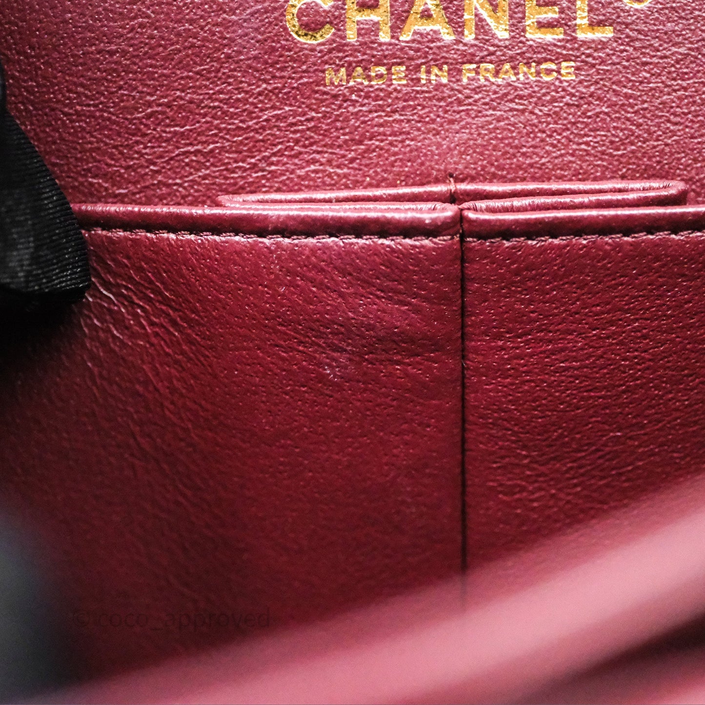 Chanel Classic M/L Medium Flap Quilted Burgundy Lambskin Gold Hardware
