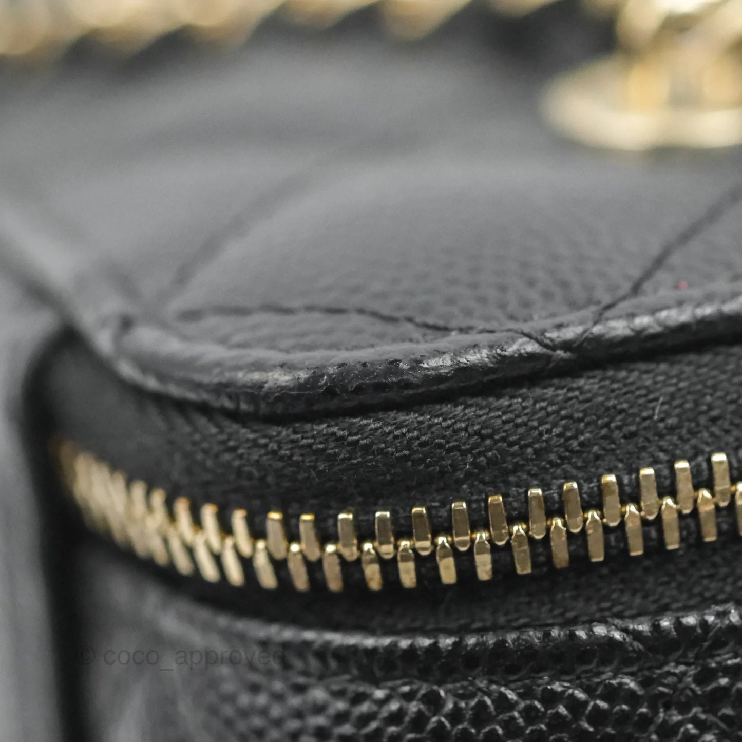 Chanel Classic Vanity with Chain Black Caviar Gold Hardware