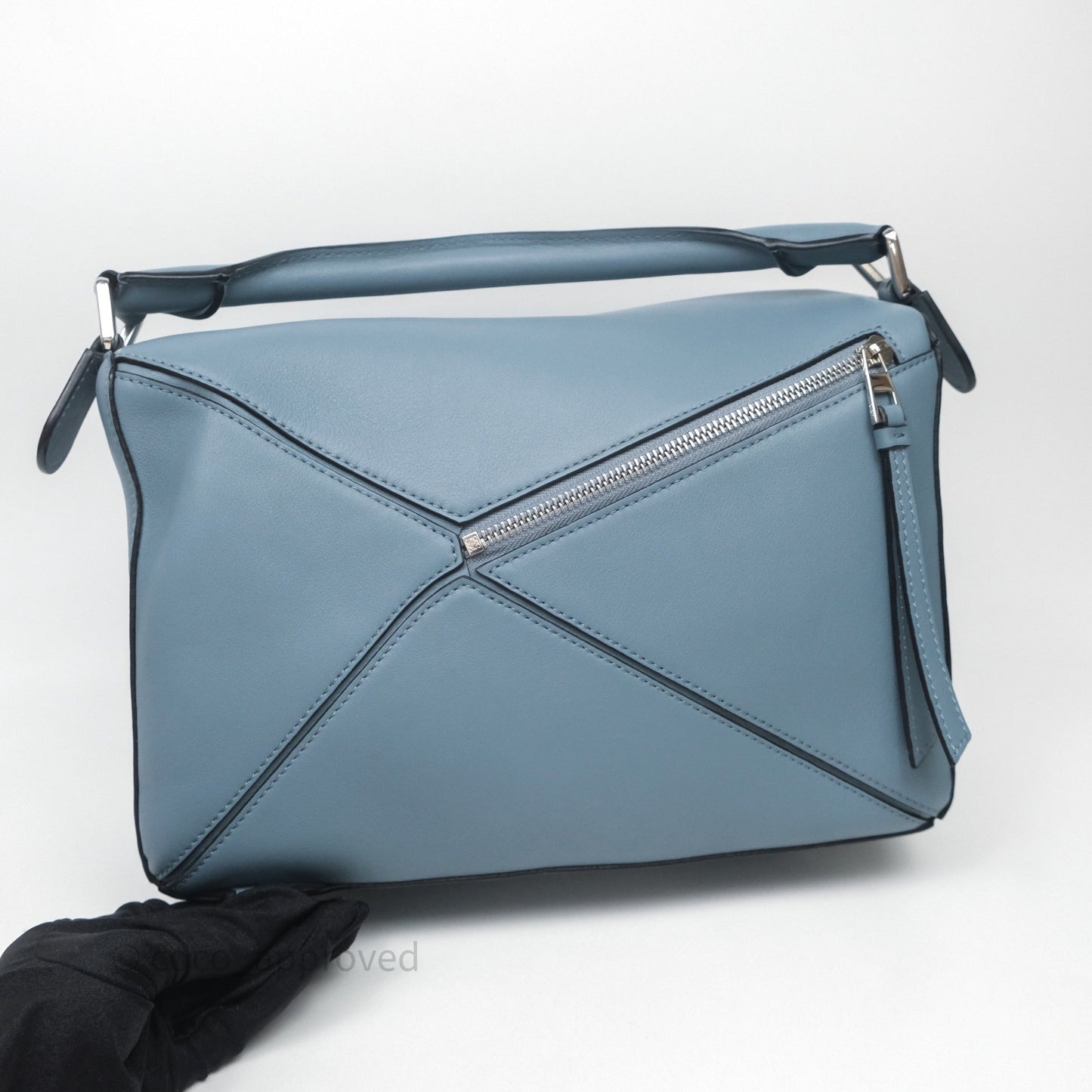 Loewe Medium Puzzle Bag Stone Calfskin Silver Hardware