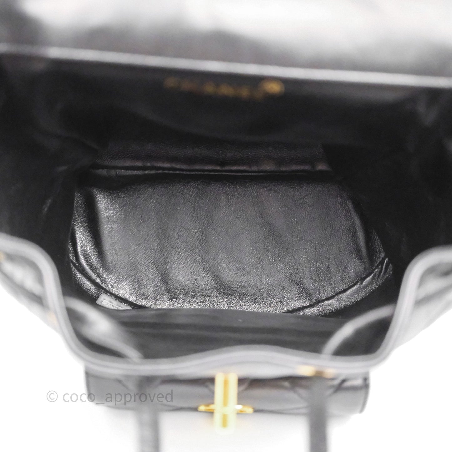 Chanel Vintage CC Duma Backpack Black Lambskin 24K Gold Hardware