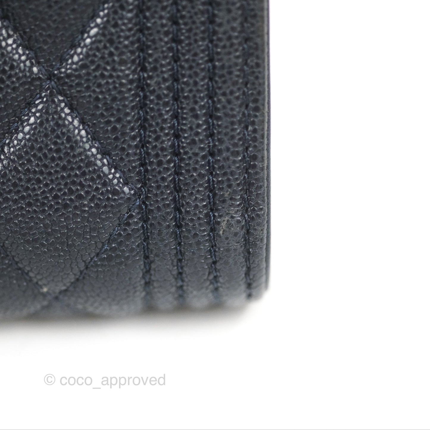 Chanel Boy Short Flap Wallet Navy Caviar Gold Hardware