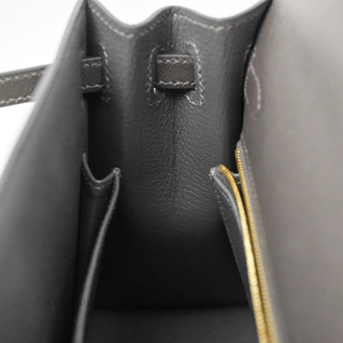 Hermes Kelly 25 Graphite Madame Gold Hardware